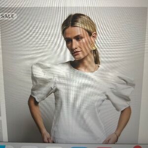 Bohme Denim Puffed Sleeve Top